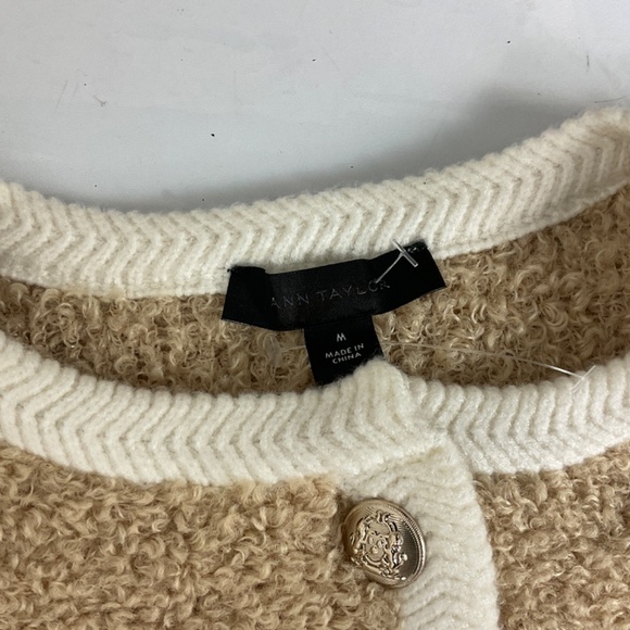 Ann Taylor Boucle Contrast Trim Sweater Jacket NEW - Picture 6 of 9